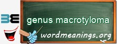 WordMeaning blackboard for genus macrotyloma